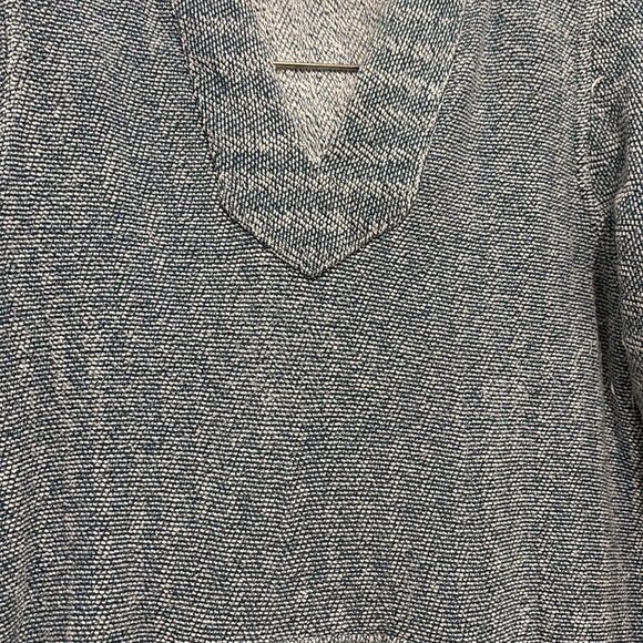 Faherty Whitewater Hoodie Baja Sweatshirt Womens White Blue Textured Terry - Picture 2 of 5